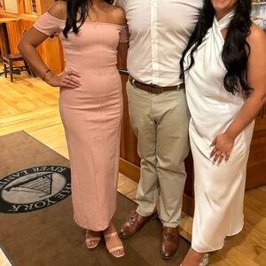 Zara Off-Shoulder Pink Maxi Dress